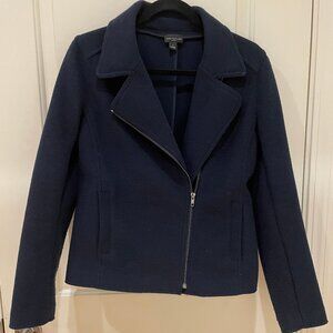 Ann Taylor Factory Navy Blue Moto Jacket